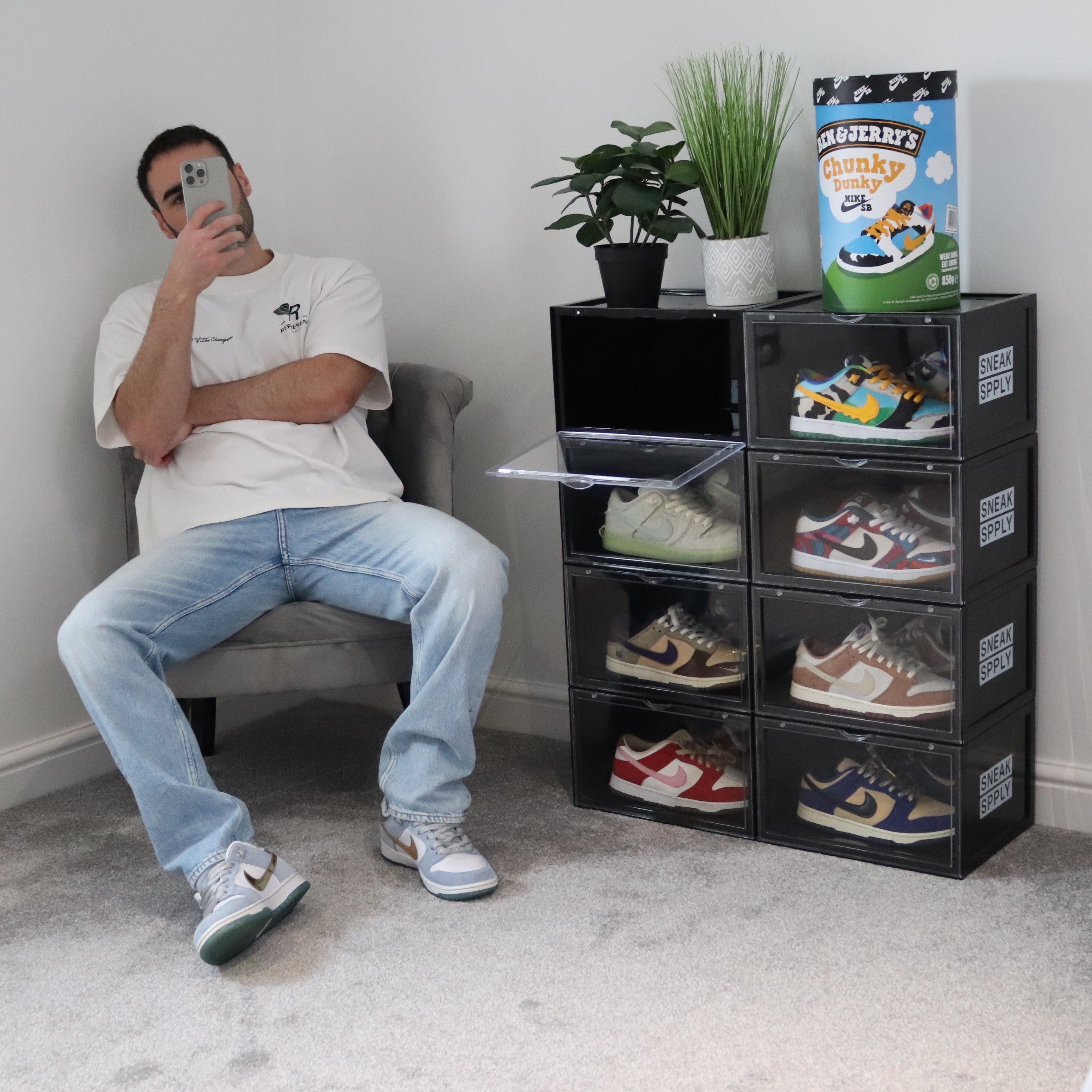 STACK V1 Sneaker Display Crates - Black (2 Pack)
