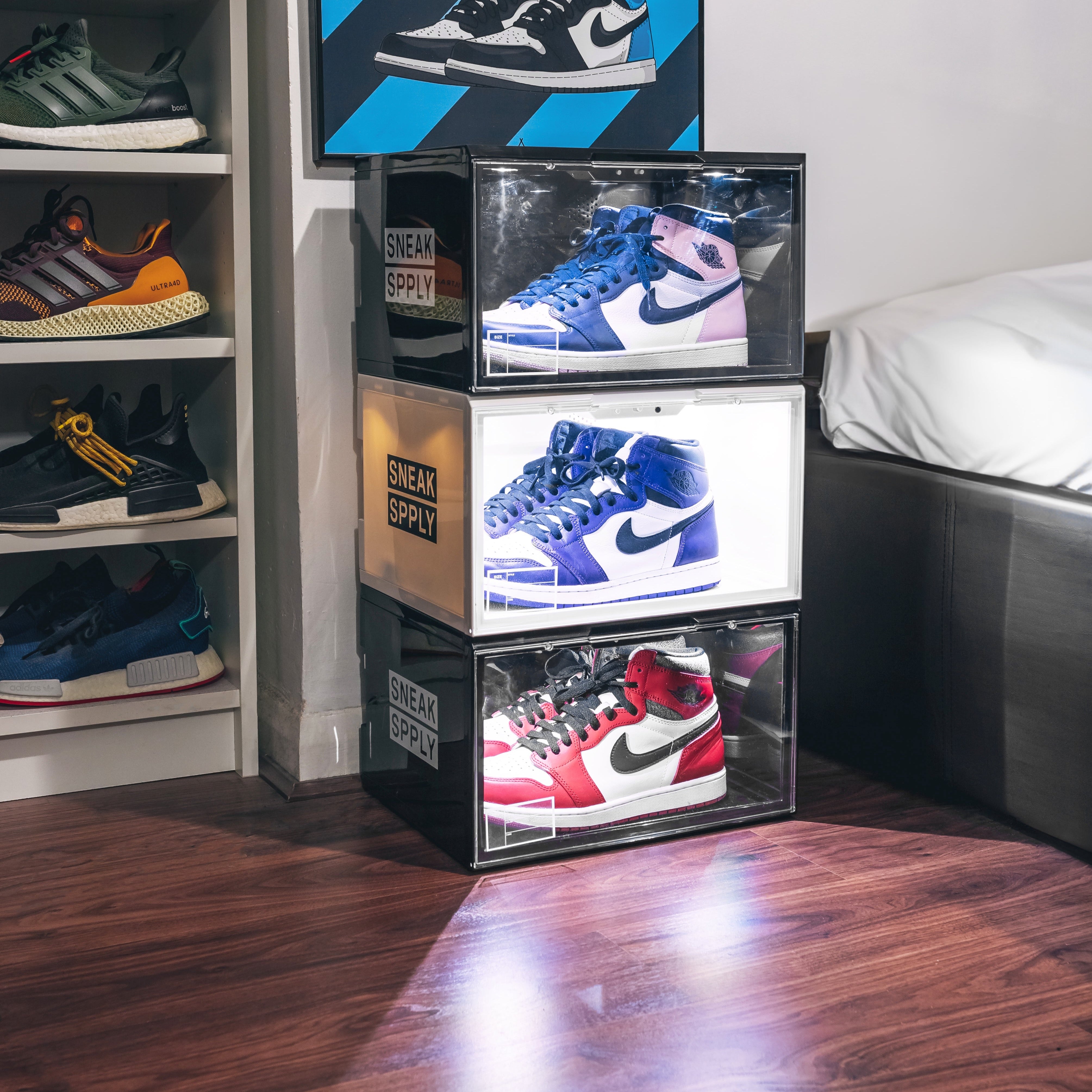 STACK V2 LED Sneaker Display Crate - White