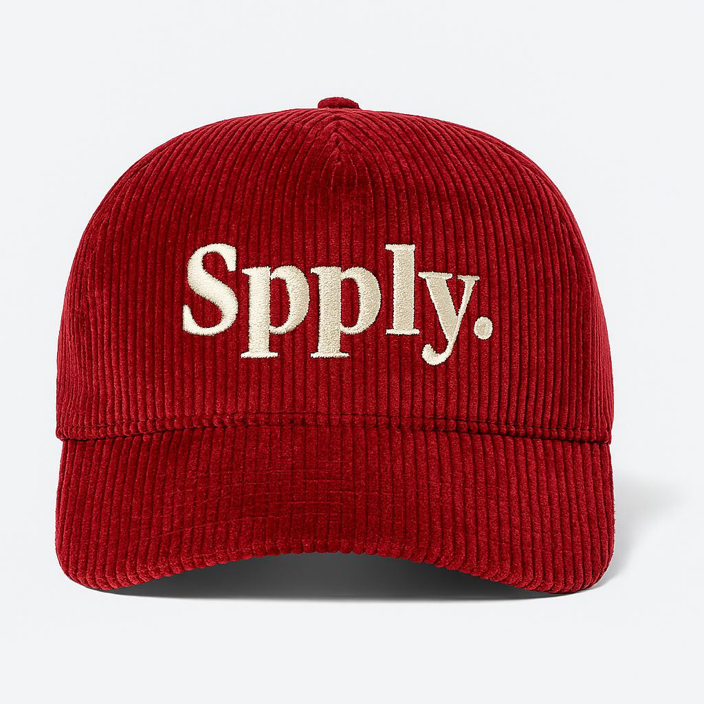 SPPLY "Deep Red" Corduroy Cap