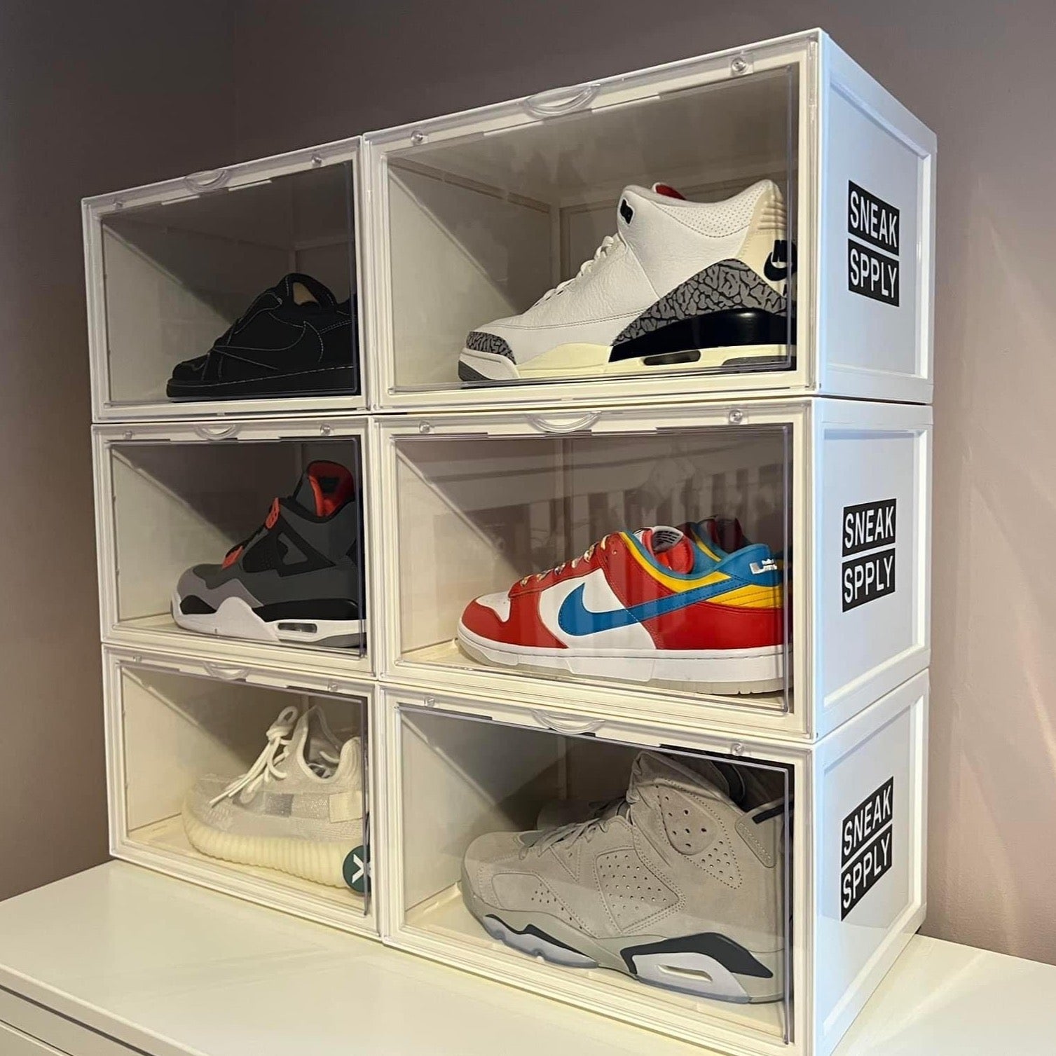 STACK V1 Sneaker Display Crates - White (2 Pack)